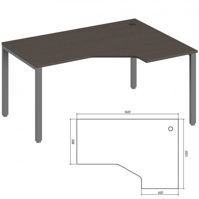Эргономичный стол правый Pointex TDM32215515